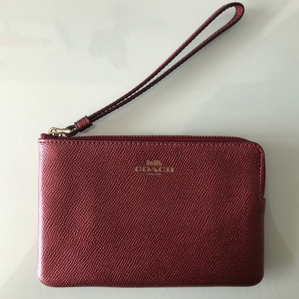 Coach Burgundy Wristlet
